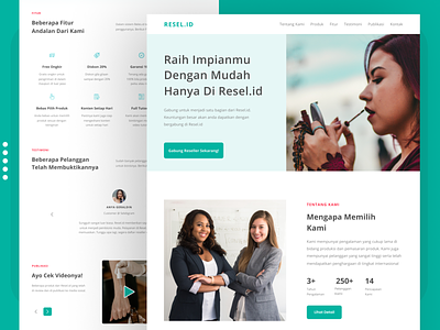 Resel.id - Beauty Landing Page herosection interfaces landingpage productdesign reseller uidesign website