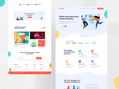 Advertisement Agency Landing page 2020 trend advertisement agency branding agency website brand design concept creative illustration landing page landing page design landingpage minimal redesign ui ui design uidesign uiux webdesign website website concept