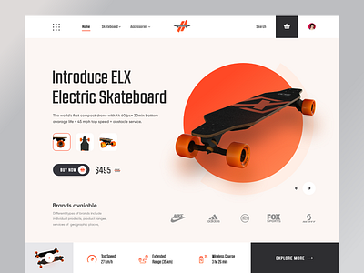 ELX Electric Skateboard - Product Landing Page