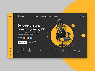 🎮 Dxrager - gaming gear store concept 2019 trend app design ecommerce furniture gaming gear homepage illustration inspiration minimal product shop slider store trend 2020 ui ux webdesign website