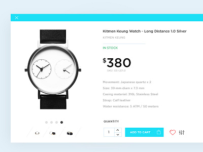 Product Card cart e commerce interface product shop store watch