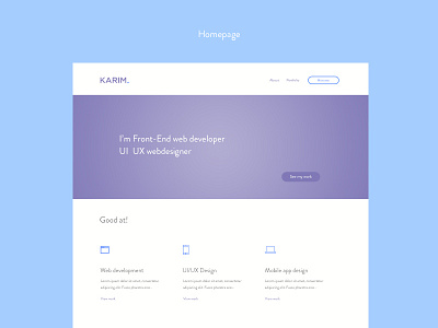 Personal profile website clean designer interface portfolio simple ui ux web website