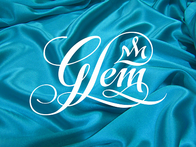 logo for Glem calligraphy lettering logotype