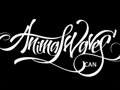 Animal Waves calligraphy lettering