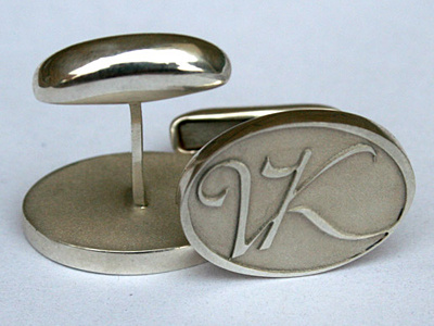 Monogram on the cufflinks calligraphy jewelry monogram