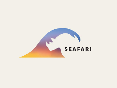 Logo Proposal #2 africa animal rhinoceros safari savannah sea sunset wave wild