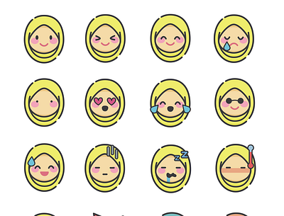 hijab xpression post design icon illustration