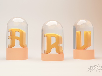 Aru Typography 3d art artwork branding design digital art minimal typography