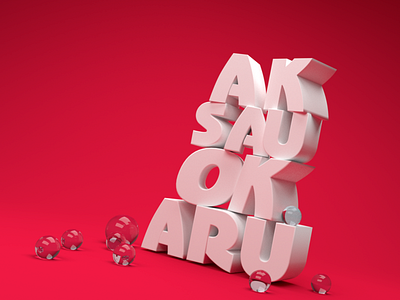 Aru Typography 3d text branding design typography
