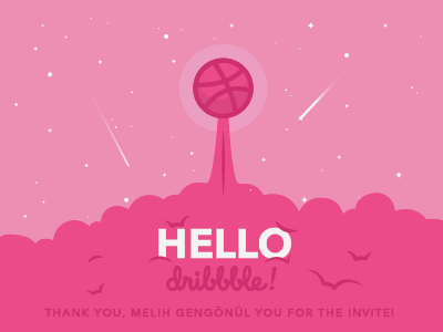 My first shot! ball debut first shot hello illustration rocket space start thank you