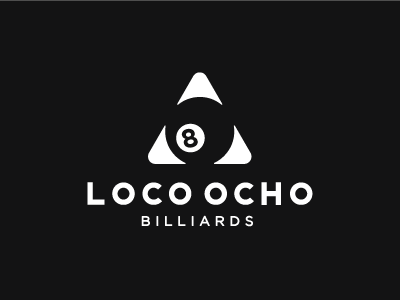 Loco Ocho Billiards 8 8ball billiards crazy eight design loco ocho logo mark pool