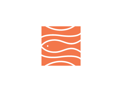 Fish logo mark WIP fish illustrator lines logo mark orange sushi swimming