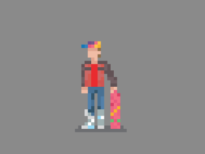 Pixel Marty 2 back to the future 2 hoverboard mag marty mc fly nike nike air mag pixel art sneakers