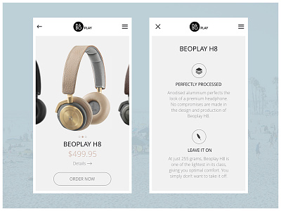 B&O Play App app audio authentic concept flat headphones minimalistic play sketch ui ux