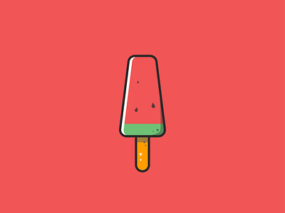 watermelon ice cream datar desain ikon ilustrasi logo vektor