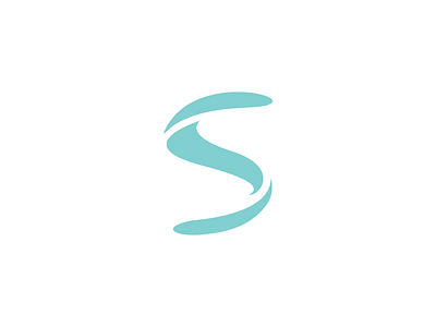S blue design icon illustrator letter logo mark s surreal turquoise
