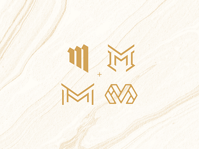 Mmmm abstract branding concept design geometric gold icon identity letter lettering logo m mark mlogo monogram vector
