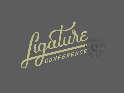 Ligature Conference Logo con conference lettering logo logotype new orleans script