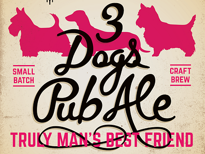 Three Dogs Pub Ale ale beer craft brew dog dogs label small batch