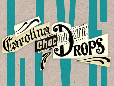 Carolina Chocolate Drops Gig Poster carolina chocolate drops collage concert folk music newspaper poster typography