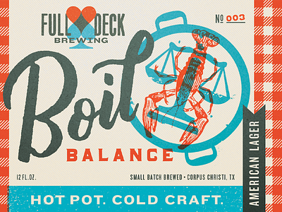 Boil Balance beer boil brewing craft brew crawfish homebrew label lager mud bugs small batch