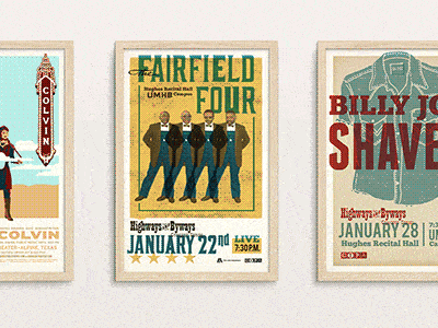Highways Byways Gig Poster Lineup blues country gif gig posters outlaw poster roots zydeco