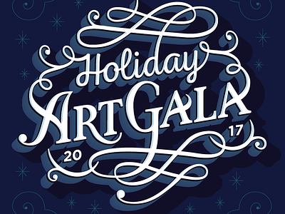 Holiday Art Gala art custom flourish gala holiday script snow type winter