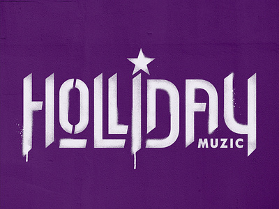 Holliday Logotype hiphop logotype music muzic purple logo stencil