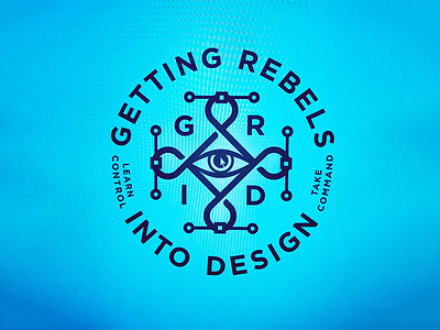 GRID Logo badge bezier beziercurves eye eye of knowledge grid mac pc rebels vector