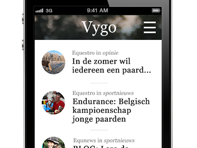 Responsive Vygo equestrian mobile project vygo responsive