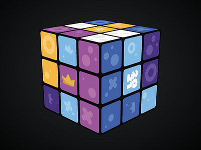 Rubik's Cube blue conference custom giveaways gold illustrations kids purple rubiks cube video games