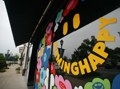 BIRMINGHAPPY Mural birmingham flowers illustration mural sign painter smile summer windows