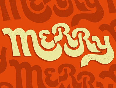Merry Merry Merry branding christmas color blocking design illustration lettering letters merry red
