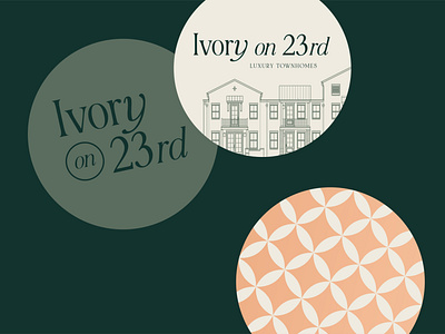 Ivory on 23rd branding design home logo luxary pattern real estate town home town house townhome townhouse
