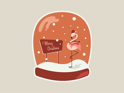 Merry Almost Christmas? christmas color blocking design flamingo illustration