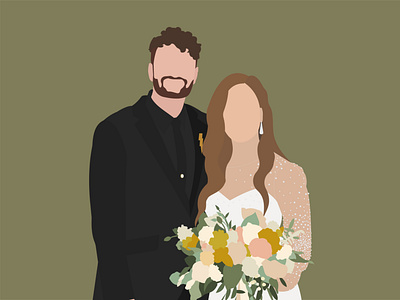 Mak + Grant Wedding Portrait brides couple design floral groom illustration lightning portrait wedding