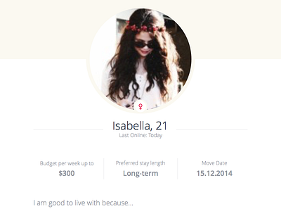 People Listing - Flatmates.com.au design listing profile relaunch ui ux