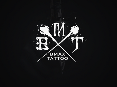 Bmax bones lettering logo logotype needle tattoo