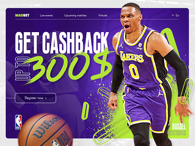 Betting page promo basketball design la nba new page player promo prototype purple supparom ui ux