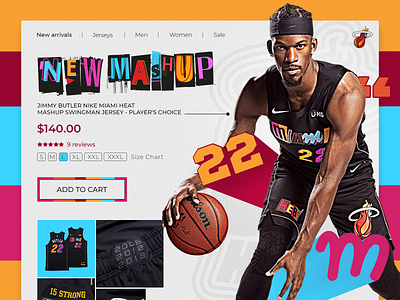 Miami heat shop concept 22 basketball brand concept design jersey landing mashup miami nba shop supparom ui ux web design