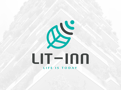 Lit Inn logo hightech leaf logo logotype eco