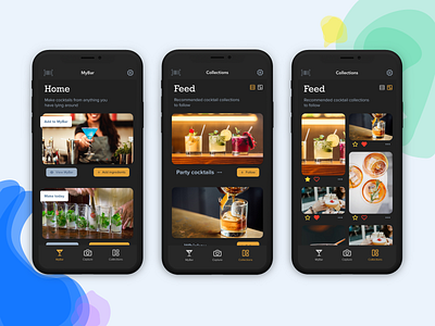 Make Me A Cocktail app evolution app app design application dark mode dark theme dark ui ios mobile product design ui ui design uiux ux ux design