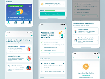 Moneybox Reward Shares design illustration marketing product design rewards rewards program ui ui design ux ux design