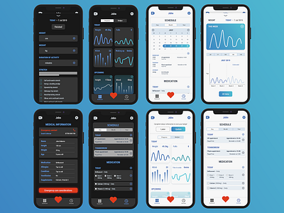 Duchenne and Me Version 3 – Dark Theme dark appearance dark mode dark theme dashboard healthcare product design reminders schedule ui ui design uiux ux ux design uxui