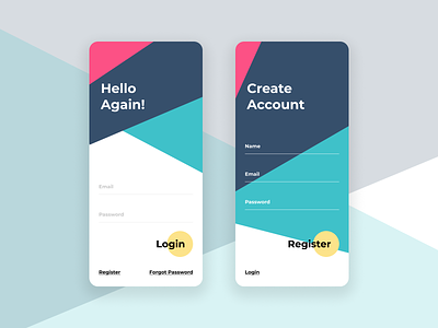 Login | Register Page colorful design login mobile register ui user experience ux
