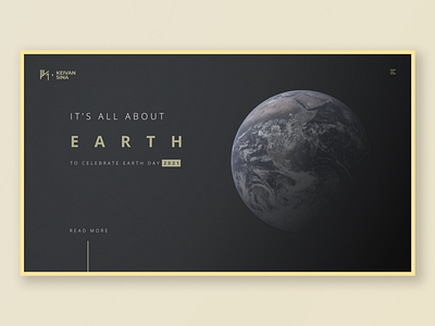 Earth dark design earth earth day gold golden landing page typogaphy ui ux website