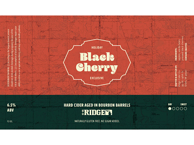 Black Cherry Holiday Label alcohol branding branding design label packaging