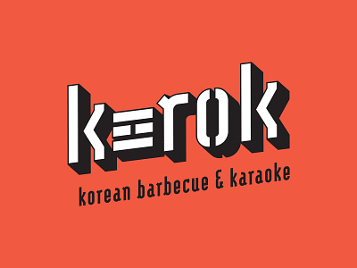 K-Rok Korean Barbecue & Karaoke design graphic design logo restaurant branding typography