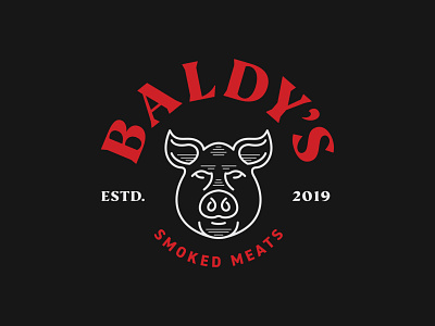 Baldy's Smoked Meats branding design illustration logo restaurant branding