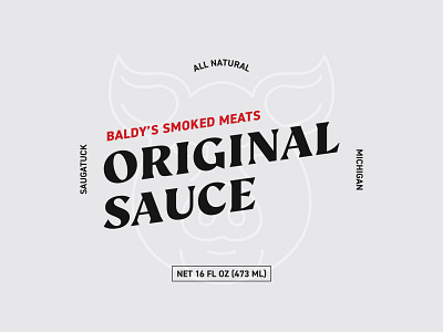 Baldy's Smoked Meats Original Sauce design graphic design logo packaging